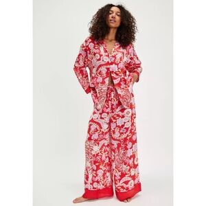Free People Red Floral Pajama Set